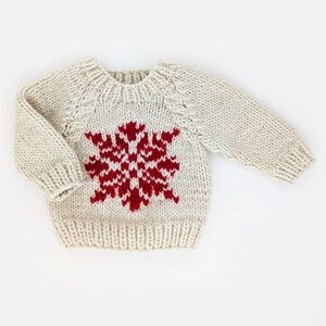 HUGGALUGS Snowflake Sweater - NATURAL
